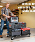 KEDSUM 2200 Lbs Heavy Duty Furniture Dolly With Thick Steel Frame And Brake System used to move electric generators in garage.