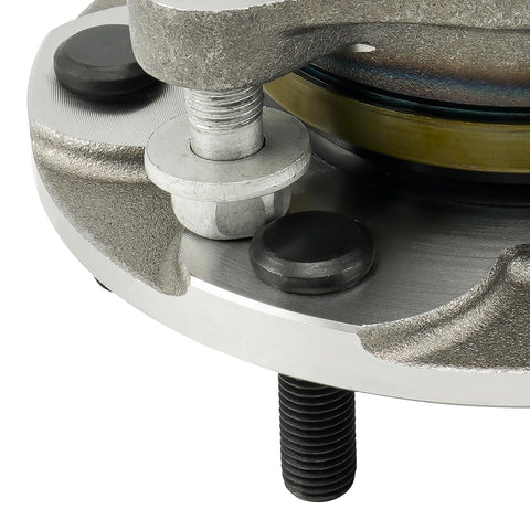 Close-up of front wheel bearing and hub assembly pair for 2005-2021 Toyota Tacoma 4WD, 2003-2021 4Runner, built to fit 515201.