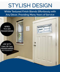 White door with installed Decorative Wired Doorbell Kit With Easy Install Two Note Front Door Chime And One Note Back Door Tone.