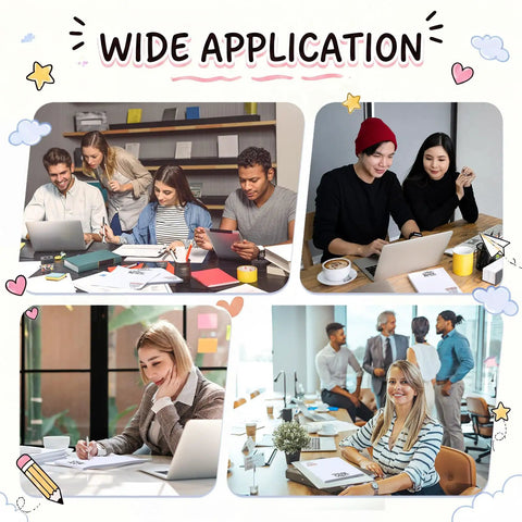 Funny 50 Sheet Paper Pad You Rock Tearable Notepad used by diverse people in office settings for organization and notes.