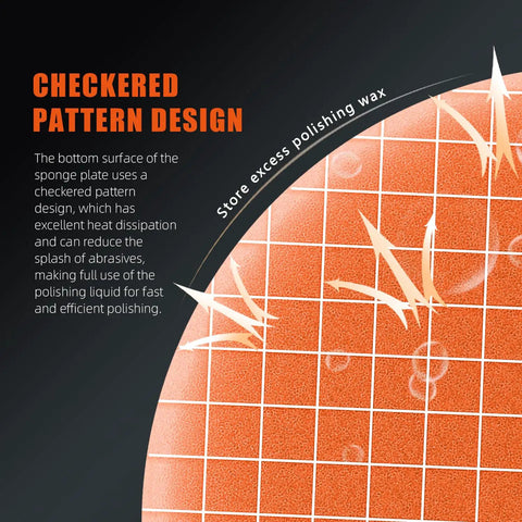 Close-up of 5.5 Inch Buffing Polishing Pads Kit showing checkered pattern design for rotary buffer polisher.