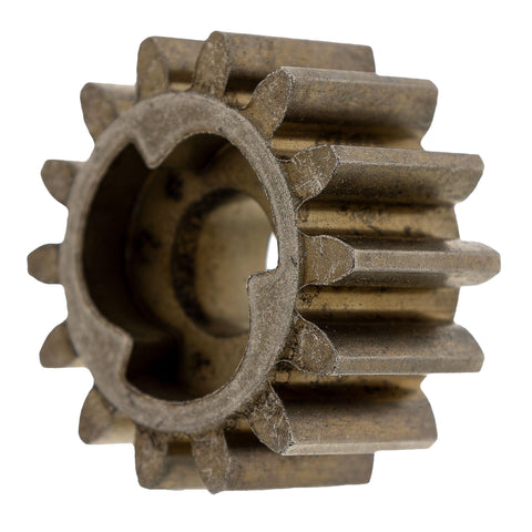 Close-up of a metal Left Hand 14T Spur Gear For Troy-Bilt Yard Machines And Craftsman Gearbox Fits 460 469R 449R CC46ES Models OEM 717-1761
