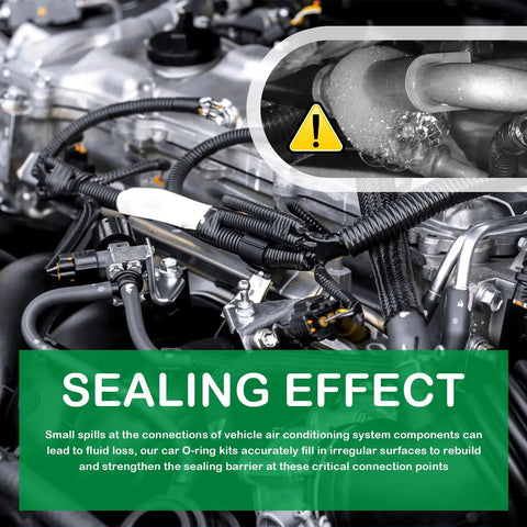 Engine showing sealing effect with Comprehensive 139 Piece Car AC O Rings And Gasket Kit With Metal Gaskets And Sealing O Rings