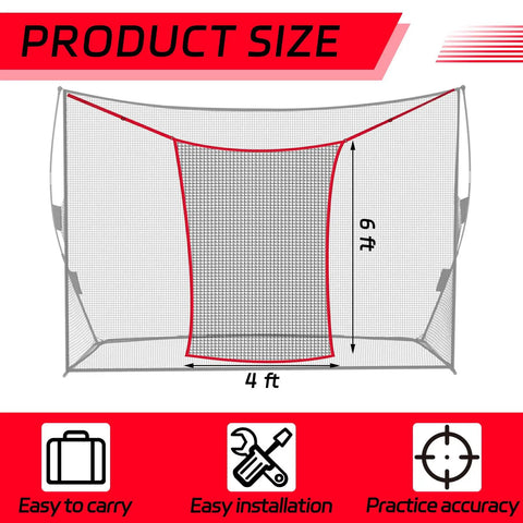 Golf Practice Net Extender Attachment For 7 Or 10 Ft Nets With High Impact Hitting Target Frame 4 x 6 ft size illustration
