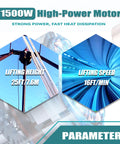 1500 Watt 3-in-1 Electric Hoist Winch 120V Portable Lifter With Remote Control Wired And Wireless Options 1100 Lbs Capacity fast 16 ft per minute speed and 25 ft height