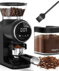 Conical Burr Coffee Grinder Electric For Home Use With Stainless Steel Burrs 30 Grind Settings Touch Panel and Removable Coffee Container