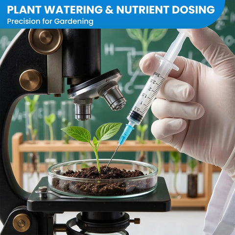 3ml Luer Lock Refilling Syringe Kit 23G 1 Inch Disposable used for precise lab plant watering