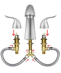 Treviso Widespread Roman Tub Faucet In Brushed Satin Nickel With Winged Two Lever Handles installation diagram