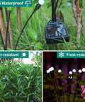 4 Pack Solar Fairy Lights Outdoor Waterproof Garden Decor With 40 LEDs, Flexible Iron Wire And Heavy Bulb Base in garden.