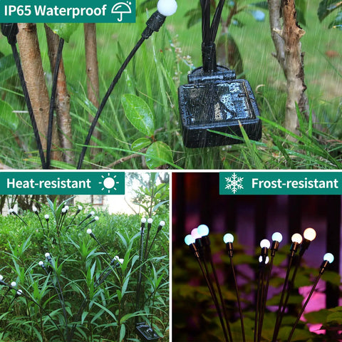 4 Pack Solar Fairy Lights Outdoor Waterproof Garden Decor With 40 LEDs, Flexible Iron Wire And Heavy Bulb Base in garden.