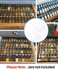 Heavy Duty Clear Acrylic Spice Drawer Organizer 4 Tier 2 Pack Slick Expandable Seasoning Rack displaying jars in organized kitchen drawer.