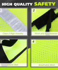20 Pack High Visibility Safety Vests Reflective Neon Mesh For Men Lightweight Universal Size with fastener and elastic belt