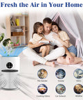 Family sitting near air purifier, 2 Packs D10 Replacement Filters For Tailulu D10 Air Purifier 3 In 1 Premium Activated Carbon Filter