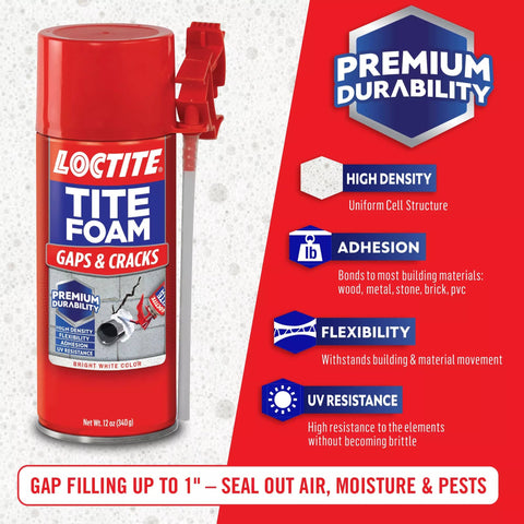 Spray Foam Sealant For Gaps And Cracks, Expands Up To 1 Inch, High Density Polyurethane Foam For Seamless Insulation
