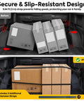 Tough Auto Retractable Ratchet Cargo Straps For Ford F150 Truck Bed Haulin Setup Boss Tie Downs With 1500 Pound Grip And No Sweat Self Tightening Slack Control securing boxes in truck bed.