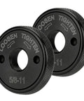 Self-Locking Knurled Arbor Nut Set for 4.5 and 5 Inch Angle Grinders, 5/8-11 Thread Spindle, No Wrench Needed, Two-Piece Flange Nut Kit