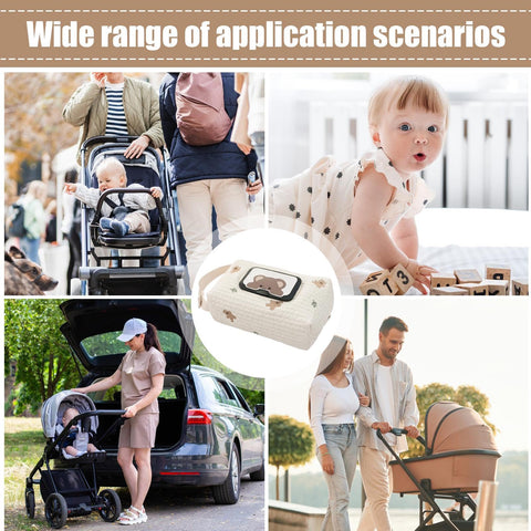 Compact Wet Wipe Organizer For Diapers And On The Go Essentials Lightweight Reusable Travel Case shown in various outdoor scenarios