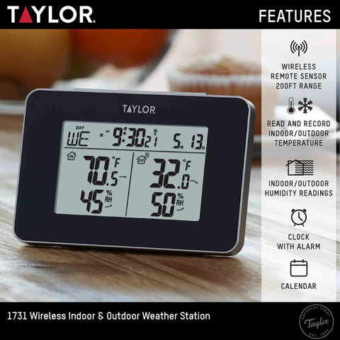 Wireless Indoor Outdoor Thermometer And Hygrometer Weather Station Battery Powered Alarm Easy To Read Display Temperature And Humidity Trends Min Max Recall For Home Office Greenhouse Nursery