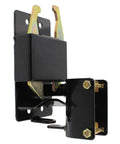 Black metal Two Way Farm Gate Latch For Livestock And Horses, easy to install, weatherproof gate catch for cattle corrals and ranches.