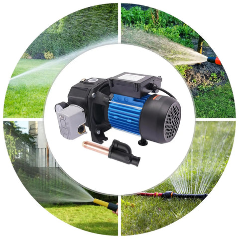 1 HP Shallow And Deep Well Pump With Ejector Kit Workhorse Cast Iron Jet Water Pump Auto Pressure Switch 110V