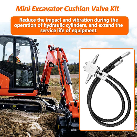 Cushion Valve Kit For Small Excavators With One Quarter Inch Hoses And M14 Thread For Easy Install Complete Swivel Motor Assembly