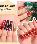 Cat Eye Gel Nail Polish Kit 12 Color Soak Off LED UV Gel Nails with high gloss finish showcasing vivid manicure