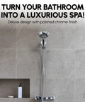 Six Spray Settings Hand Held Shower Head With Four Point Five Inch Head And Extra Long Stainless Steel Hose in chrome finish