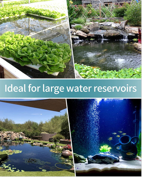 16 Inch Air Stone Cylinder Diffuser in water settings for big tanks, ponds, DWC systems, and reservoirs, 2 pack