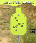Neon Yellow 12 By 20 Inch Steel Gong Target For Pistol And Rifle Training, One Half Inch Thick AR500 Steel With Laser Cut Edges