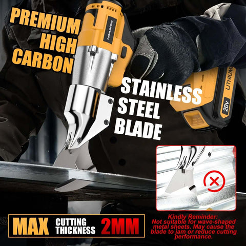 Cordless Metal Shears Brushless 20V Max Tool Only With 360 Degree Pivoting Head cutting stainless steel sheet