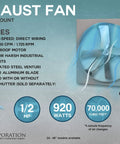 Heavy Duty 36 Inch Belt Drive Commercial Exhaust Fan Built Tough As Nails For Rugged Building Ventilation with aluminum blade.