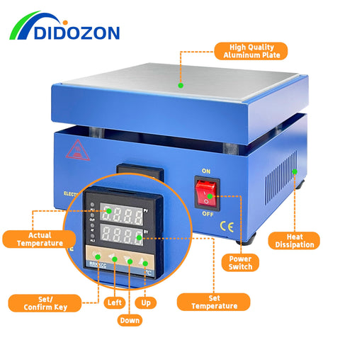 Powerful 850W Soldering Hot Plate With 110V LED Microcomputer Controller, blue unit, aluminum plate, temperature range 30-400C