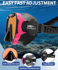 Close-up of Anti Fog 180 Degree Panorama Snorkel Set For Adults With Dry Top Mask showing adjustable strap and soft nose seal features.