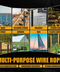 Top Shelf 1/8 Black T316 Stainless Steel Cable Railing 1200 Ft With Cable Cutter used in decks, fences, and awnings.