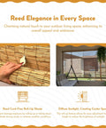 Cordless Bamboo Blinds Waterproof Roller Shades For Porch And Patio Roll Up Bamboo Shades For Inside Mount Indoor And Outdoor Privacy Screen In Cocoa 48 By 72 Inches, showcasing roll-up mechanism.