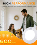 Motion Sensor LED Ceiling Light 120V 10W 5000K Daylight, Six Point Five Inch Flush Mount in modern living room, CRI 90, white finish