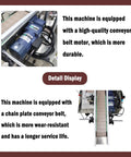 Straight Up Desktop Auto Labeler with durable conveyor belt motor for smooth application of 15 to 60 bottles per minute.