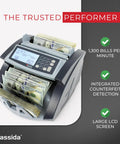 Ultra Fast Cash Counter With UV, MG And IR Counterfeit Detection, Add And Batch Modes, Large LCD Display, Counts Up To 1,300 Bills Per Minute, Pro Grade For Banks, Shops And Cash Heavy Workflows with bills.