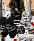Its An Engineer Thing You Wouldnt Understand Socks Funny Novelty Gift For Civil And Mechanical Engineers displayed on factory floor