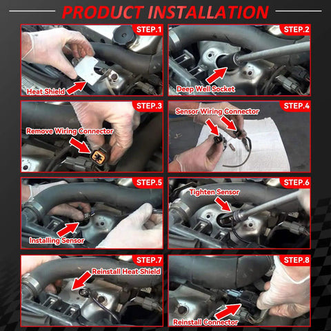 Lexus LS600h Downstream Left Oxygen Sensor Drop In 2008 2015 O2 Sensor for Clean Exhaust and Smooth Run 5.0L V8 Fits 2344169 24560 25024169 OS961 SG823 Cross Reference installation steps