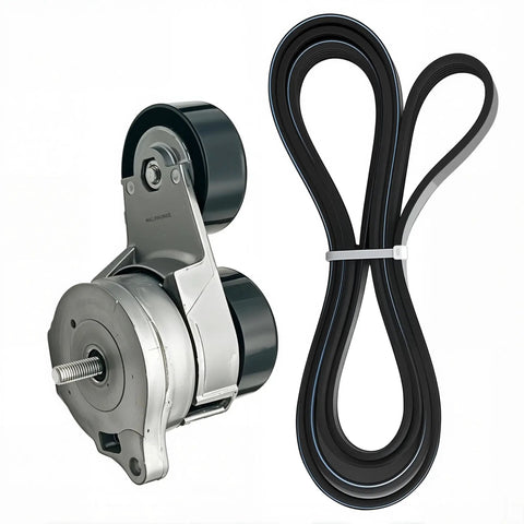 Rock Solid Serpentine Drive Belt Tensioner Kit Direct Swap Parts For Acura MDX TL ZDX RL And Honda Accord Crosstour 2003 To 2013 Replaces 5060840K1 on black belt and metal pulley
