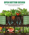 Cutaway view of Galvanized Raised Garden Bed Kit 2 Pack 4x2x1 ft Oval Planter Boxes With Rubber Strip, showing growth of vegetables and herbs.