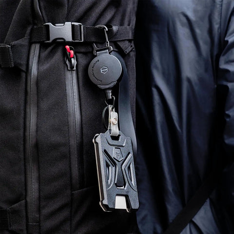 Heavy Duty Retractable Badge Holder With Carabiner Clip And Keychain Reel 31.5 Inch Extendable ID Card Holder for Work