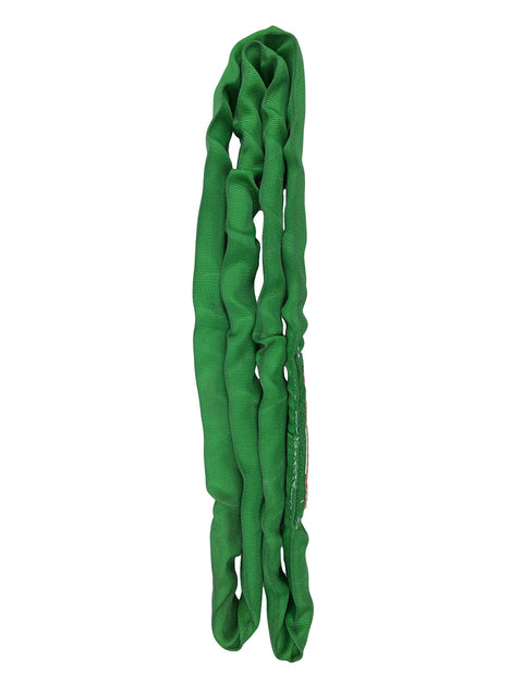 Green Polyester Round Sling 8 Foot Long With 5,300 Pound Vertical Capacity, Seamless Outer Jacket, Flexible Lightweight Lifting Sling