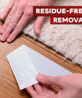 Applying Heavy Duty Double Sided Rug Tape For Area Rugs And Hardwood Floors, 2 Inch By 30 Yards, Anti Slip Carpet Grip That Stays Put, Residue Free, Easy Removal, Wood Safe, Great For Laminate And Carpeted Floors on hardwood floor