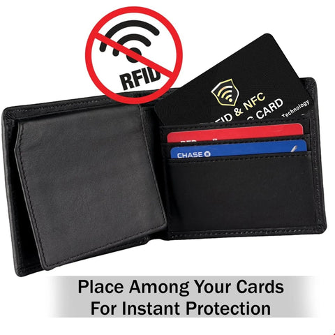 Five Pack RFID Blocking Cards For Wallets And Purses Protect NFC Contactless Debit And Credit Cards Bank IDs And ATM Cards