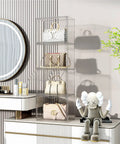 Clear Acrylic Handbag Organizer Set, 3 Pack Stackable Display Boxes With Magnetic Door For Purses Wallets And Collectibles