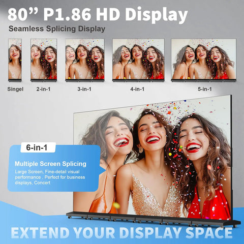 80 Inch Led Digital Signage Seamless Video Wall Featuring Plug And Play Wireless Remote Foldable Gob Panels Built Different Ready To Roll Straight Into Your Next Event Or Venue Showcase Black with multiple screen splicing.
