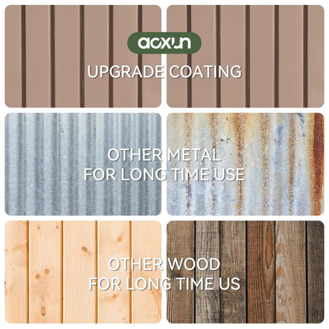 Comparative materials for Heavy Duty Outdoor Tool Shed With Lockable Doors, 6.2x4 Ft Galvanized Steel Storage