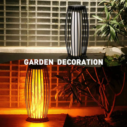 Outdoor Solar Lantern With USB Rechargeable Battery Waterproof LED Garden Light In Birdcage Metal Decor Style glowing